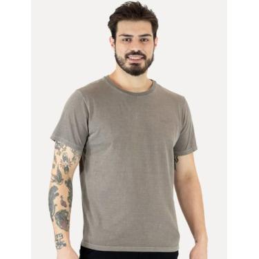 Imagem de Camiseta Ellus Masculina Cotton Fine Grunge Gothic Classic Cinza Médio