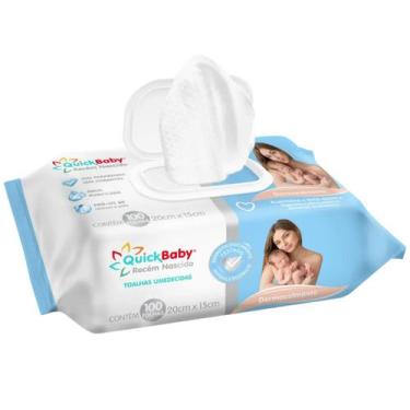 Imagem de Lenço Umedecido Recém Nascido C100 - Quick Baby - HYGIELINE