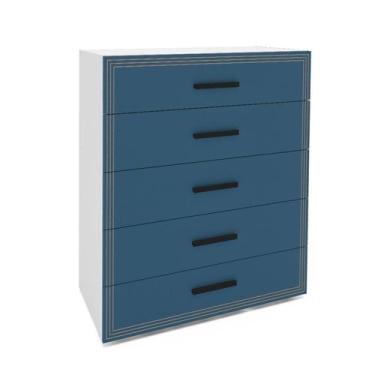 Imagem de Cômoda Valência 5 Gavetas Azul e Branca - Modern