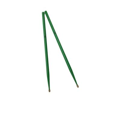 Imagem de Kokiya 1 par de baquetas de bateria confortáveis, antiderrapantes, profissionais, conjunto de baquetas de madeira para bateria eletrônica, percussão acústica, 5a Verde