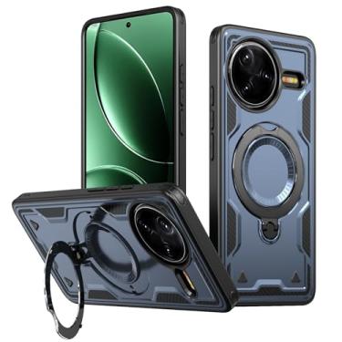 Imagem de MRRSIWEI Capa magnética para Xiaomi Redmi K80 5G / Poco F7 Pro, proteção de nível militar, resistente, com suporte de anel giratório para Xiaomi Redmi K80 Pro 5G / Poco F7 Ultra.Shell Blue