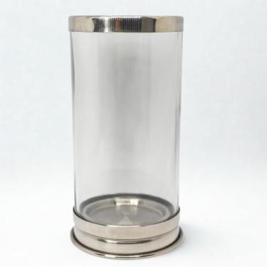 Imagem de Suporte de Vela 7 Dias 18cm Vidro Transparente e Alumínio - Lua Místic
