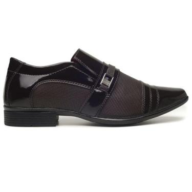 Imagem de Sapato Social Sollano Bico Quadrado e Sola Borracha Metal, Marrom, 40