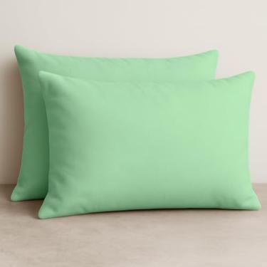 Imagem de 2 Fronhas de Travesseiro Avulsas Malha Lisa 100% Algodão (Verde Bebê)