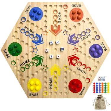Imagem de Jogo de tabuleiro Aggravation autêntico Marble para 2 a 6 jogadores com acessórios