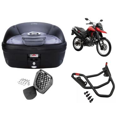 Imagem de Baú Givi Traffic 3 45l fumê + Bagageiro Lander 2019 2020 2021 2022 2023 2024 2025 Monoloc