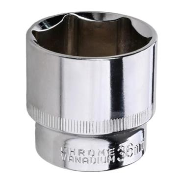 Imagem de Soquete de 36 mm, acionamento de 1/2 polegada, soquete profundo de 6 pontos com acionamento à prova de ferrugem - Removedor de porca de eixo de aço para manutenção de máquinas de construção de