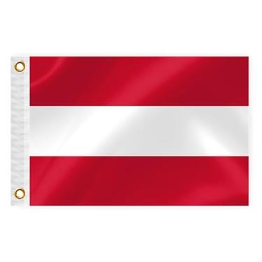 Imagem de Bandeira náutica de barco da Áustria, 30,5 x 45,7 cm, bandeira marinha austríaca, nylon, pequeno, iate, vela, pontão, quadriciclo, caminhão, bandeira de motocicleta com 2 argolas de latão