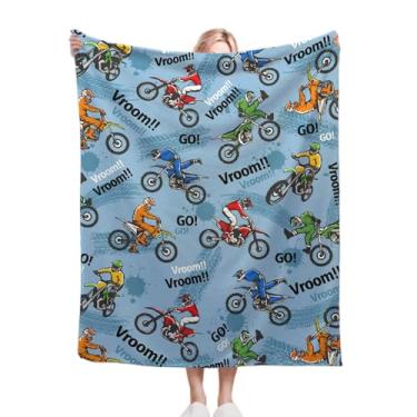 Imagem de Cobertor de outono para bicicleta suja, presente para lençol leve e confortável, cobertor de flanela super macio, decoração de casa perfeita para cama, sofá, cadeira, sala de estar, 101,6 cm x 127 cm