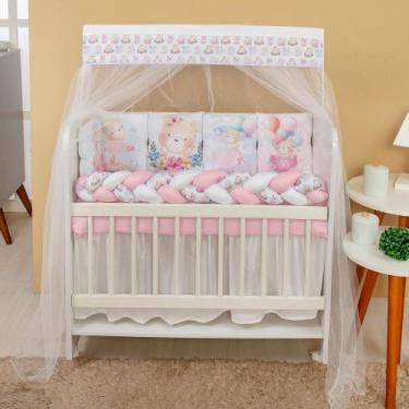 Imagem de Kit Mini Berço 13 peças para Bebê Menina Ursinha Lovely - AVM Enxovais