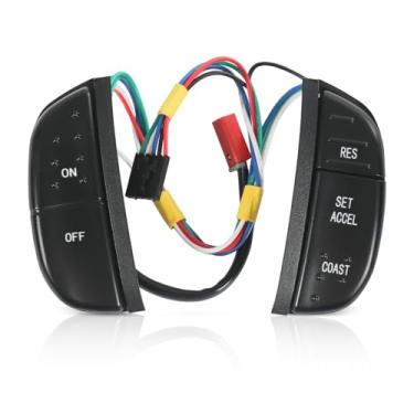 Imagem de Kit de botões de controle de cruzeiro montado no volante 1C3A9D809AA compatível com Ford F-150/250/350 Super Duty 1997-2004, 1999-2007 E-150/250/350/450/550, excursão, expedição