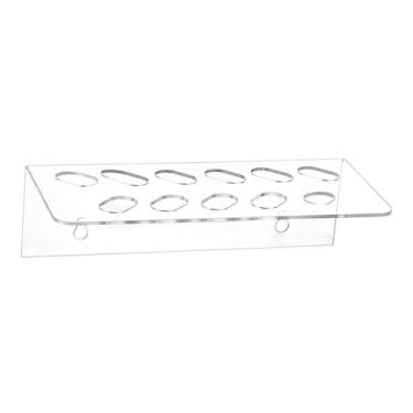 Imagem de harayaa Suporte de tesoura de parede com 11 compartimentos para armazenamento para estilistas, suporte de tesoura de acrílico para cabeleireiros e suprimentos