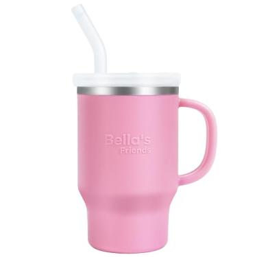 Imagem de Bella's Friends Mini copo Protable – adorável copo infantil de 255 g com canudo flexível dobrável, interior inoxidável e corpo de silicone, à prova de vazamento, lavável na máquina, ideal para viagens