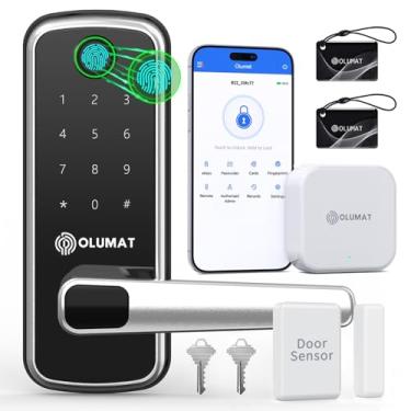Imagem de Fechadura Inteligente Olumat com Sensor de Porta – Impressão Digital, Código, Entrada Sem Chave – Fácil Instalação