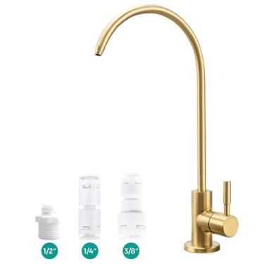 Imagem de Torneira de filtro, torneira de água potável serve para osmose reversa e sistema de filtragem de água para torneiras de pia de bar de cozinha sem lacuna de ar SUS304 inoxidável moderno escovado