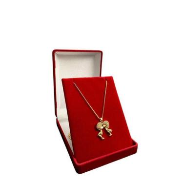 Imagem de Cordão Feminino 1Mm Casal 3D - Banhado A Ouro 18K