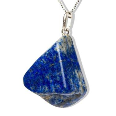 Imagem de Colar Pedrinha Lapis Lazúli Montagem Prata 950 - CristaisdeCurvelo