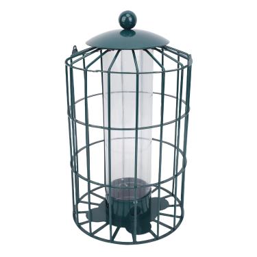 Imagem de Zerodis Alimentador de Pássaro de Tubo Enjaulado Alimentador de Pássaro Enxugado Ferro de Ferro Pendurado No Tubo de de Esquilo de para Pendurar Janelas árvores Gardens para a Criação de Jardim de