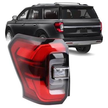 Imagem de KAMDKI Conjunto de luz traseira de moldura cromada LH adequado para Ford Expedition Limited/Platinum 2022 2023 2024 Lâmpada traseira esquerda do lado do motorista com lâmpadas LED tipo NL1Z13405 NL1Z
