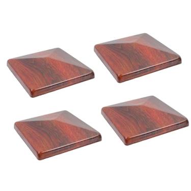 Imagem de Geesatis Tampa de poste de pirâmide de liga de alumínio resistente, poste de cerca de metal de 15 cm x 15 cm, tampas de deck de pirâmide de cerca de metal de madeira cedro corredores de caixa de