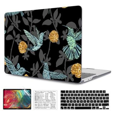 Imagem de QCzyc Capa de plástico compatível com MacBook Air de 15 polegadas M4 2025 2024 2023 versão A3241 M3 A3114 M2 A2941 com capa de teclado e adesivo de teclado Mac OS (beija-flor)