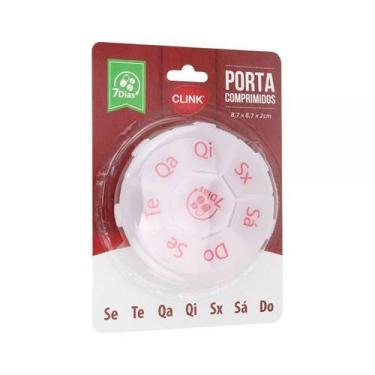 Imagem de Porta Comprimidos em Plástico Branco 8,7x8,7x2cm - Clink