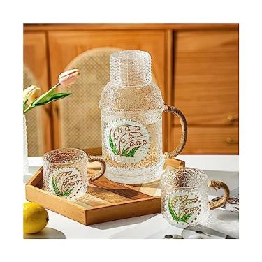 Imagem de Conjunto de jarra de água Bule de chá de vidro resistente a altas temperaturas bule de frutas conjunto de pote de vidro bule de chá de flores conjunto de chá frio chaleira fria jarro de água jarro com