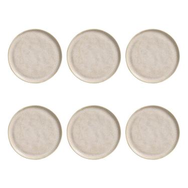 Imagem de Conjunto De Pratos De Sobremesa Porto Brasil Linhas Latte Bege