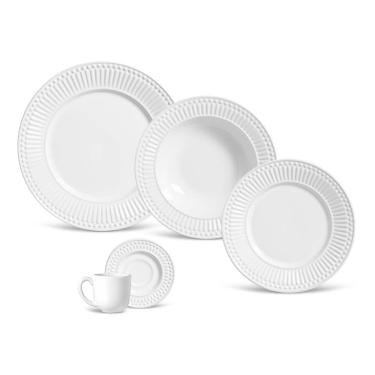 Imagem de Aparelho De Jantar Café E Sobremesa Ravenna Roma 61089 - 20 Peças Porto Brasil Branco