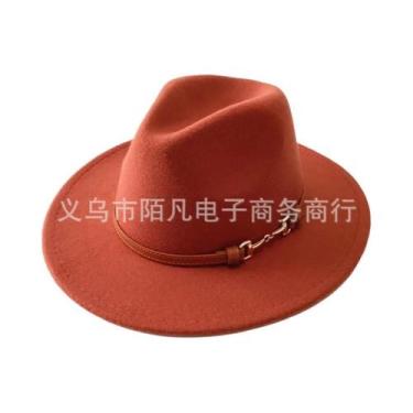 Imagem de Chapéu Feminino De Feltro De Lã Para Outono/Inverno Com Fivela Estilo 