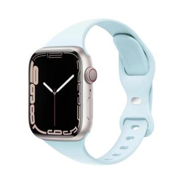 Imagem de Pulseira De Silicone Slim Para Apple Watch 45mm 44mm 40mm 41mm Bracele