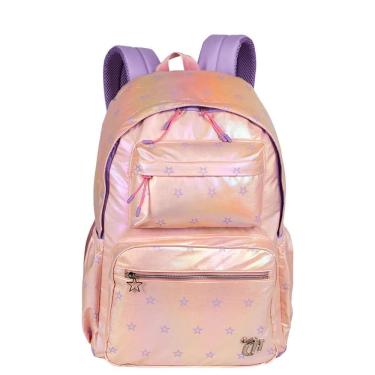 Imagem de Mochila Grande Capricho Estrela Rainbow - Rosa E Lilás