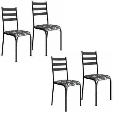 Imagem de Kit 4 Cadeiras 541 Sala Jantar Cozinha Pés Aço Tubular - Loja DoceLar,