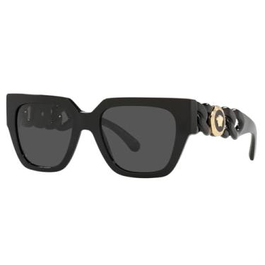Imagem de Óculos de sol Versace armação preta, lentes cinza escuro, 53mm