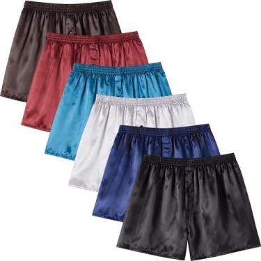 Imagem de Shorts boxer de seda JupiterSecret, pacote masculino de cetim com 2