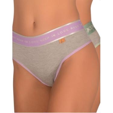 Imagem de Kit 2 Calcinha Cós Alto Elástico Confortável Lingerie Feminina Moda In