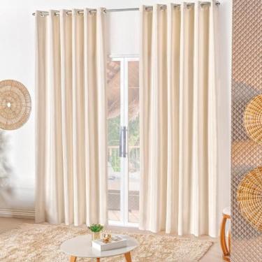 Imagem de Cortina Naturalle 02 Metros com Ilhós Cromados - Valle Enxovais, Palha