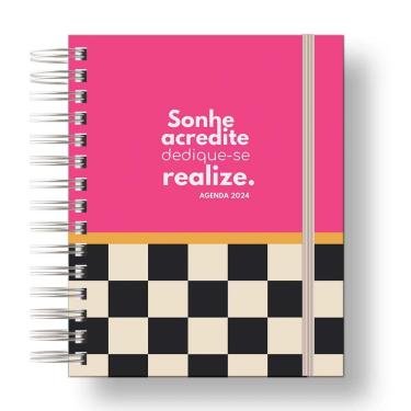 Imagem de Agenda 2024 Organize seu Ano/ Rosa Xadrez