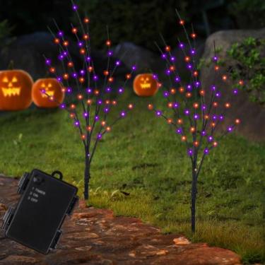 Imagem de Galhos de árvores de Halloween iluminados LJLNION 30cm 100LED