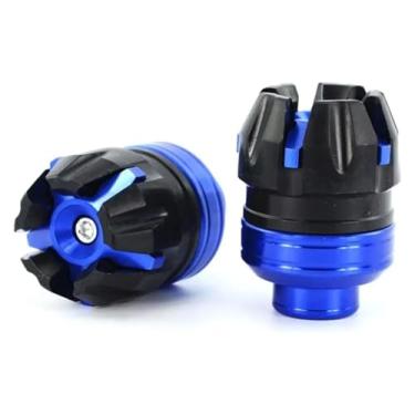 Imagem de BYYINGSUS 2 peças de protetor de colisão de roda de garfo dianteiro e traseiro para motocicleta, acessórios de modificação (azul)