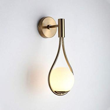 Imagem de Luminária de parede dourada moderna, abajur de vidro branco, luminária de parede de metal, kits de iluminação geométrica para restaurante, sala de estar, banheiro, espelho, sala de jantar, q