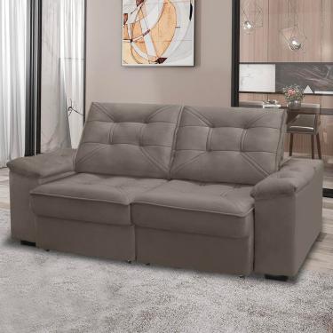 Imagem de Conjunto Sofá RBF Móveis Ypê 4 Lugares 242cm Bipartido Retrátil Reclinável