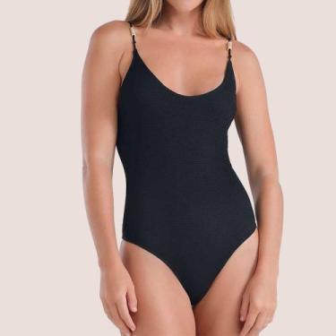Imagem de Maiô Feminino Moda Praia Verão Confortável e Elegante - She, Preto, P