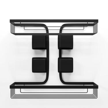 Imagem de Prateleira Dupla Ultra Black Ventosa Retangular 2656 Arthi