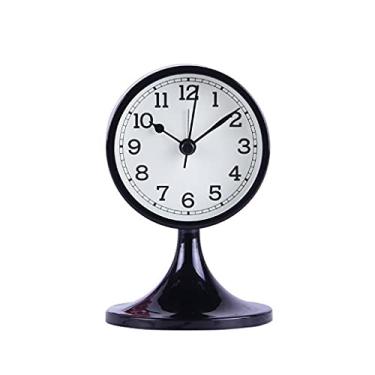 Imagem de Relógio despertador com silêncio de metal, relógio de mesa para sala de estar e quarto, relógio clássico retro para estudantes
