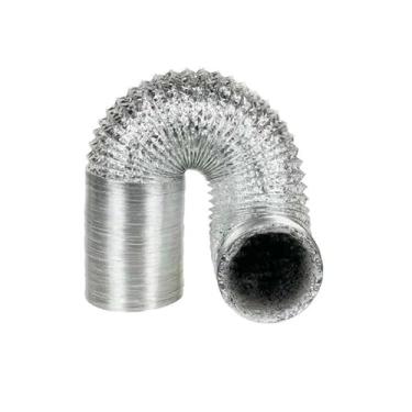 Imagem de Kit 2 Metros Duto Flexível de Alumínio 100mm, 125mm, 150mm, 200mm para Exaustor Coifa Ar Condicionado Tubo Sanfonado Resistente(200mm)