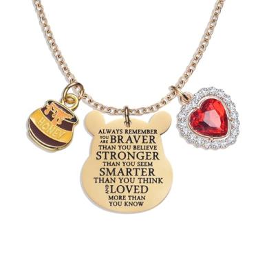 Imagem de Melix Home Colar motivacional com citação inspiradora "Lembre-se" - presentes para mulheres, adolescentes, filhas, amizade e autodeterminação, M, Aço inoxidável, Sem Pedra Preciosa