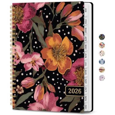 Imagem de Agenda 2026 – Agenda semanal e mensal, janeiro de 2026 a dezembro de 2026, agenda de calendário 2026 com encadernação em espiral, bolso interno, perfeito para material escolar de escritório em casa