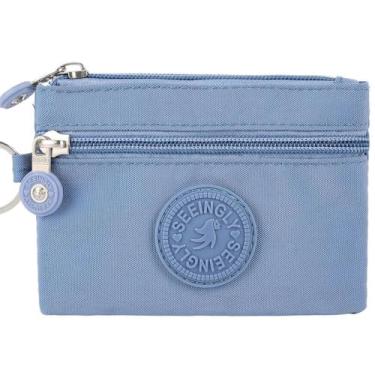 Imagem de Bolsa carteira para dinheiro e moedas durável para cartão de crédito Holoder feminino, Azul, Tendência