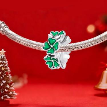 Imagem de 1 peça prata elegante bonito cacto berloque contas adequadas para mulheres, faça você mesmo e roupa diária combinando joias decoração para mulheres presente para mãe, 4.48*9.94mm, Prata, Sem Pedra